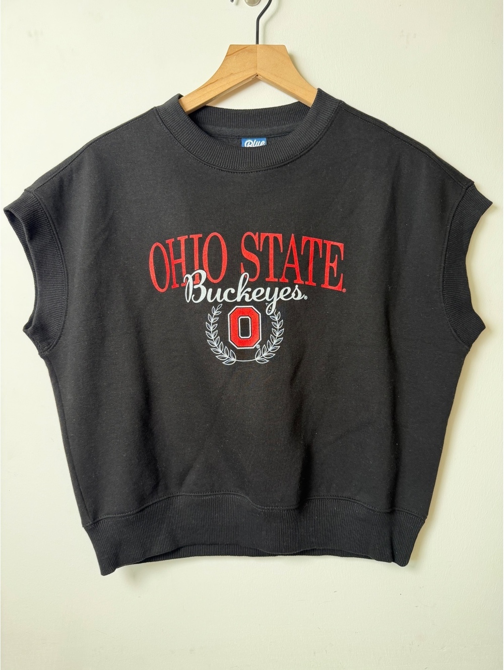 Blue 84 Ohio State Buckeyes Sleeveless Sweatshirt Vest Black NWOT Size M